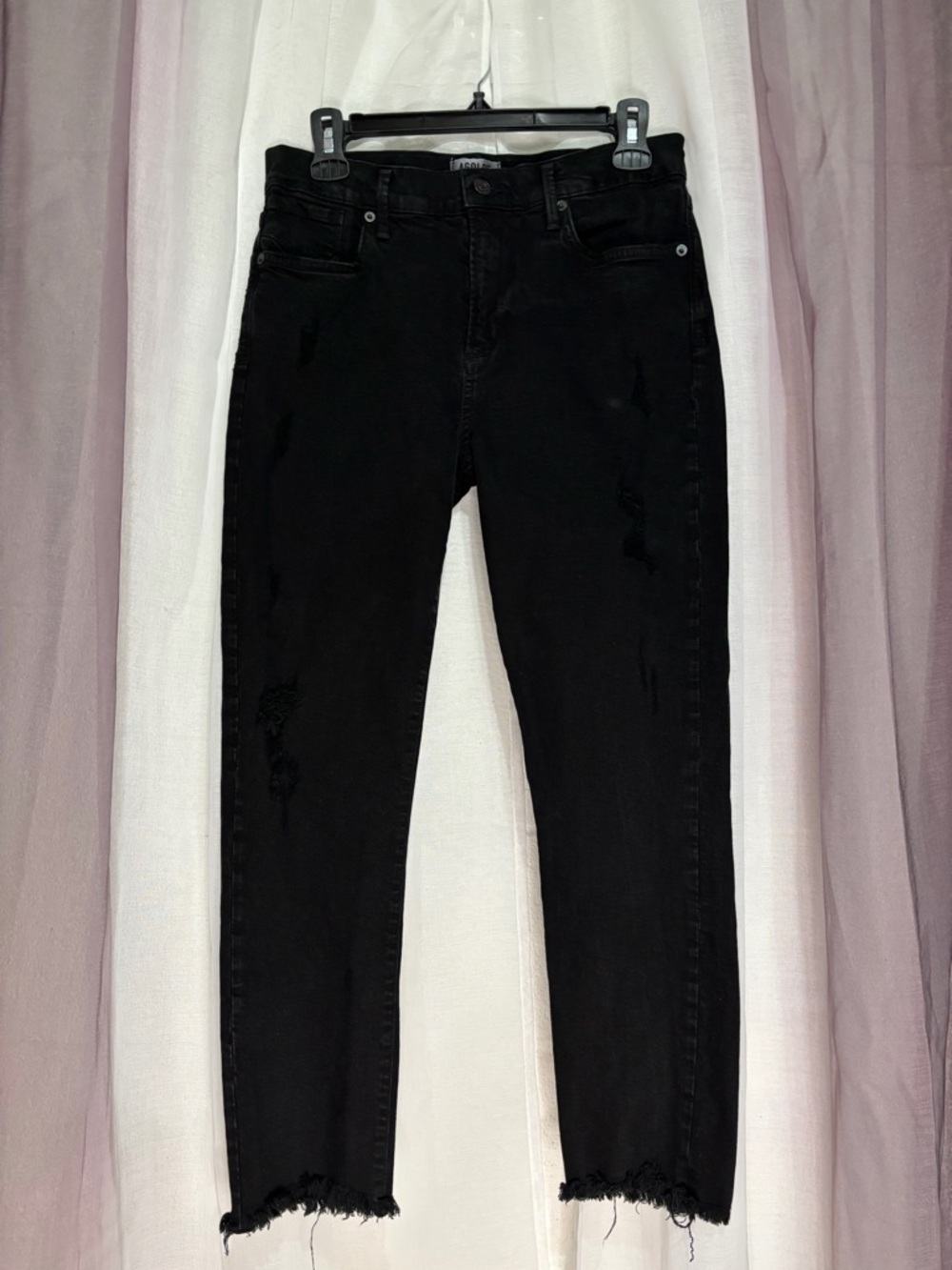 Agolde Black Women's Distressed Ankle Jeans
